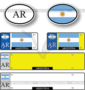 Argentina auto set - vector clip art