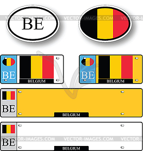 Belgium auto set - vector clipart