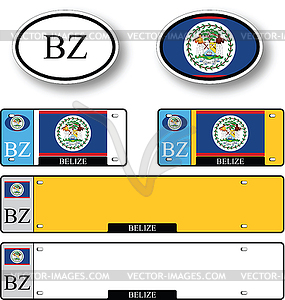 Belize auto set - vector clip art