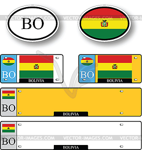 Bolivia auto set - vector clipart