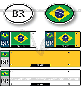 Brasil auto set - color vector clipart