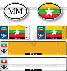Бирма, автоматическая настройка - векторизованное изображение