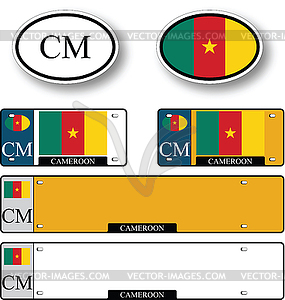 Cameroon auto set - royalty-free vector clipart