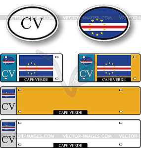 Cape verde auto set - vector clipart