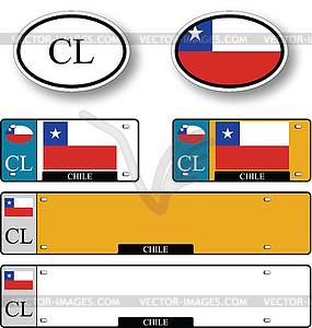 Chile auto set - vector clip art