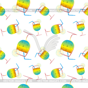 Cocktail glasses pattern - vector clip art