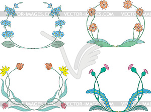 Цветочные венки - клипарт в формате EPS
