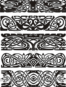 Animalistic knot designs in celtic style - vector clipart