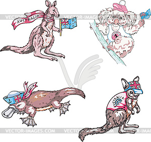 Australian marsupials animals - vector image