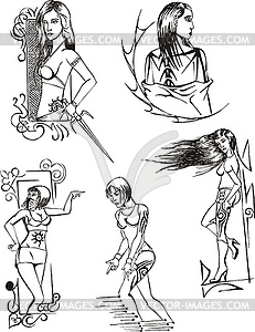 Fantasy girls - vector clipart