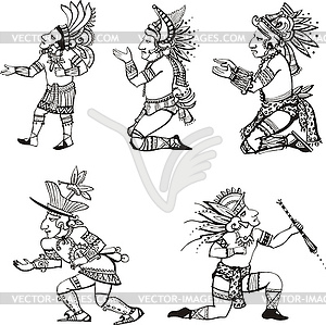 Maya characters - stock vector clipart