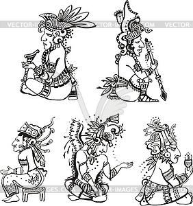 Maya characters - royalty-free vector image