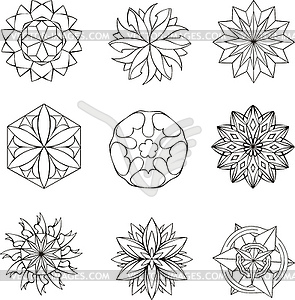 Round dingbats as stars - vector clipart / vector image