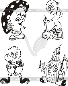 Comic creatures - vector image