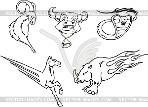Tattoos - miscellaneous animals - royalty-free vector clipart