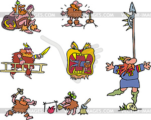 Miscellaneous comic vikings - vector clip art