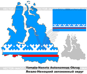 Контур карты Ямало-Ненецкого автономного округа с - векторный эскиз