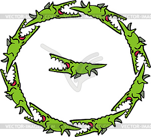 Circle of crocodiles - vector clipart