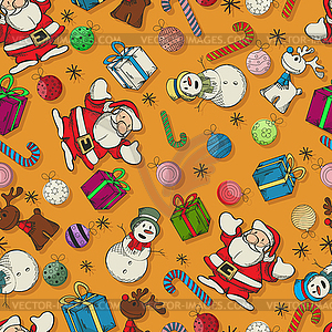 Seamless Christmas pattern design - vector image