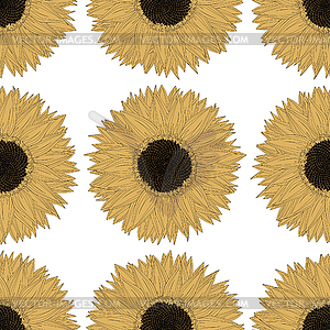 Sunflower pattern design - vector clipart