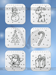 Winter holidays icons - vector clipart / vector image