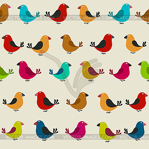 Bird seamless pattern - vector clip art