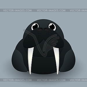 Cute baby walrus - vector clipart