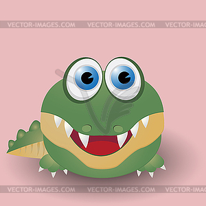 Cute baby crocodile - vector image