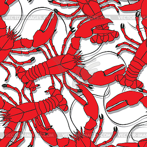 Red lobsters pattern - vector image