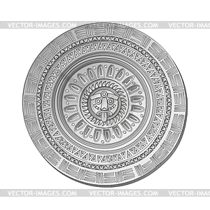 Mayan Sun stone symbol - vector clipart