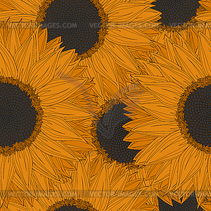 Abstract sunflowers pattern - vector clip art