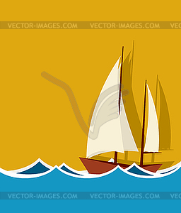 Sailing boat background - vector image