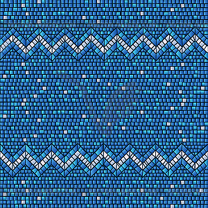 Blue ceramic tile mosaic - vector clipart