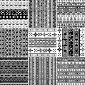 Tribal motif monochrome set - royalty-free vector image