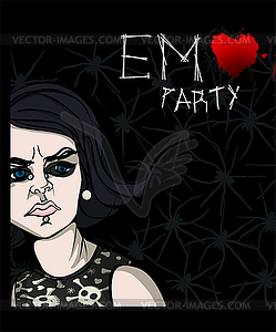 EMO Party poster - vector image