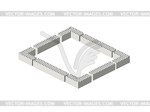 Isometric walls - vector clip art