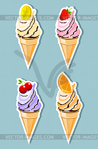 Fruit flavored ice cream - vector image