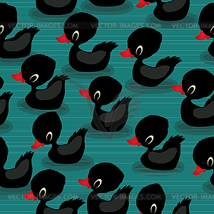 Black baby ducks - vector image