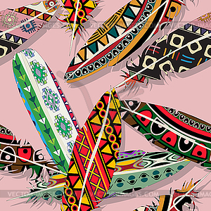 Ikat feather pattern - vector image