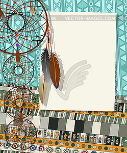 Dream catcher card - vector clip art