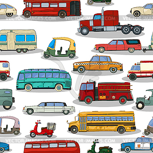 Retro cars pattern - vector image