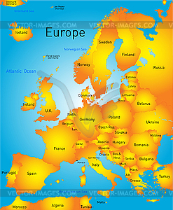Карта Европы - векторный клипарт