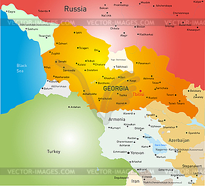 Карта Грузии  - векторный клипарт