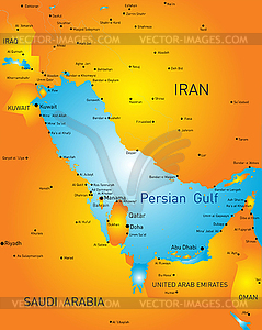 Персидский залив - рисунок в векторе