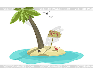 Tropical island for sale - royalty-free vector clipart