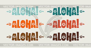 Set of aloha word in retro colors - vector clipart / vector image