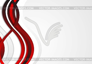 Red waves art design - vector clip art