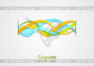 Bright wavy ribbon background - vector image