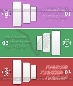 Bright infographic tech banners - color vector clipart