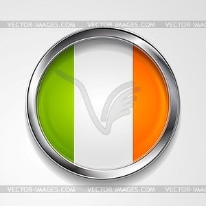 Abstract button with stylish metallic frame. Irish - vector image